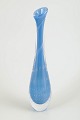 Vicke Lindstrand for Kosta Boda, glass vase.Slender vase in blue art glass with a decorative ...