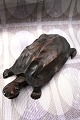 Old turtle carved in solid dark wood with a really nice patina. H: 7.5cm. L: 30cm. W: 15cm.