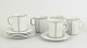 Stig Lindberg for Gustavsberg, "Demi" coffee mugs with saucers, set of five.Simple cylindrical ...