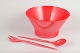 Henning Koppel for Torben Ørskov, salad bowl with serving utensils.Organic-shaped salad bowl ...