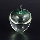 Studio Åhus, mouth-blown art glass object.Sculptural clear-glass object with an encased green ...