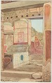 Joseph Theodor Hansen (1848-1912) well listed Danish artist, , watercolour.Architectural view ...