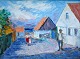 Nielsen, Svend (1908 - 1993) Denmark: Motif from Bornholm. Acrylic on canvas. Signed: Svend ...