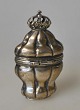 Danish silversmith (18th century): Rococo main water egg in silver with crown. Inside gilded. ...