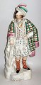 Staffordshire figure, 19th century. England. Faience. Polychrome decoration depicting Scottish ...