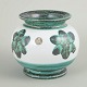 Gabriel Keramik, vase.Globular vase in glazed faience with a white ground and stylised floral ...