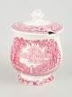 Mason’s, mustard pot with lid.Faience mustard pot by Mason’s, decorated in red transferware ...