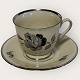 Black rose, with Plantin edge, KPM, Lyngby, coffee cup, cup dimensions: Height 7.7cm, diameter ...