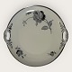 Black rose, with Plantin edge, KPM, Lyngby, Cake dish with handle, Dimensions: 24.5x25.5cm *Good ...