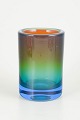 Gösta Sigvard for Lindshammars glasbruk, vase.Cylindrical art glass vase in thick clear glass ...