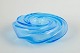 Vistosi atelier, Murano art glass bowl.Sculptural bowl in clear blue mouth-blown glass with a ...