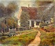 Jensen, Alfred Valdemar (1891 - 1981) Denmark: Farmstead, 1921. Oil on canvas. Signed: Alf ...