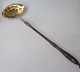 Silver baroque punch spoon, 18th century. Denmark. Crooked rococo. Inside gilded. Indistinctly ...