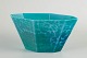 Pukeberg, large octagonal art glass bowl.Large octagonal bowl in thick art glass with vibrant ...