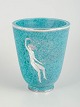 Wilhelm Kåge for Gustavsberg, Argenta vase.Turquoise glazed stoneware vase from the Argenta ...