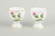 Royal Copenhagen Thistle, two egg cups.Two hand-painted porcelain egg cups from the Thistle ...