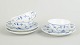 Royal Copenhagen Blue Fluted Plain, set of three tea cups with matching saucers.Set of three ...