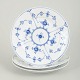 Royal Copenhagen Blue Fluted Plain, set of three cake plates.Set of three hand-painted ...