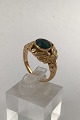 Georg Jensen 18K Gold Ring No. 208 (Turquoise) (1930 - 1945)Measures Ring Size 50 (US 5 1/4) ...