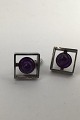 Niels Erik From Sterling Silver Cufflinks (Amethyst)Measures 1.5 cm x 1.5 cm (0.59 inch x 0.59 ...
