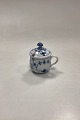 Royal Copenhagen Blue Fluted Plain Mustard Jar / Cream Cup with Lid No. 200 with Lid No. 199. ...