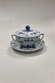 Royal Copenhagen Blue Fluted Plain Bouillon Cup with Saucer No. 2199. Measurements: Cup dia. 11 ...