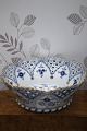 Antique Blue Fluted fruit bowl with openwork edge and gold rim. Height: 9cm. Dia.: 23m. ...