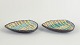 Ingrid Atterberg for Upsala Ekeby, two dishes.Two small oval ceramic dishes model 2548 in ...