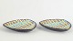 Ingrid Atterberg for Upsala Ekeby, two dishes.Two small oval ceramic dishes model 2548 in ...