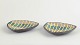 Ingrid Atterberg for Upsala Ekeby, two dishes.Two small oval ceramic dishes model 2548 in ...