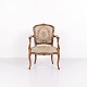 Neo-Rococo Armchair with Curved Legs and Floral Fabric, ...
