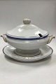 Royal Copenhagen Tureen with saucer No. 282/9056 and 9057. White porcelain with decoration in ...