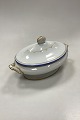 Royal Copenhagen Tureen with Saucer No. 282/9058. White porcelain with gold and cobalt blue ...
