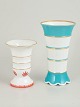Two German art deco vases.Two porcelain vases with classic art deco forms and decoration in ...