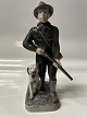 Bing & Grondahl Figurine, Hunter with gun and dogHeight 24 cm.