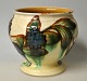 H.A Kähler flower pot, 20th century. Næstved, Denmark. Glazed. With green, brown, blue and black ...