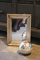 Antique, 19th century wide silver frame with old mirror ...