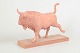 Nils-Erik Zetterström, bull figure on wooden base.