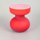 Carlo Moretti, Murano, vase.Compact art glass vase in matte red glass with rounded spherical ...