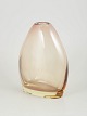 Murano, vase.Elegant art glass vase in clear glass with warm amber tone and softly organic ...