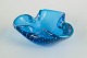 Murano, bowl.Organically shaped glass bowl in bright blue glass with controlled air bubbles ...