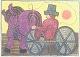 Henry Heerup, colour lithograph, listed Danish artist.Colourful graphic composition with a ...