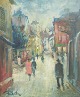 Poul Kastrup, oil on canvas, listed Danish artist.Impressionistic street scene depicting ...