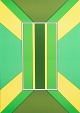 Alexius Huber, colour lithograph, listed Swedish artist.Geometric optical composition ...