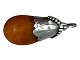 Large amber pendant with silver mounting.The silver is unmarked.Measures 4.9 by 2.5 ...
