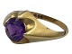 Herman Siersbol 14-carat goldRing with amethyst ...