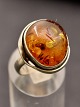 Sterling silver ring with amber