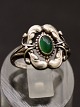 Georg Jensen vintage ring dess. 30  with green agate