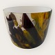 Holmegaard, Cascade, flower pot covers, opal white glass and yellow, brown and purple, Diameter ...