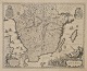 Van den Keere, Pieter (1571 – c. 1646) Netherlands: Map of Southern Sweden. c. 1610. Copperplate ...